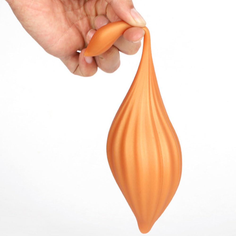 Coda di volpe Plug anale extra large Giocattolo sessuale anale Forma di oliva Plug anale a doppia estremità Masturbatore in silicone morbido Espansore vaginale for uomini e donne(XL)