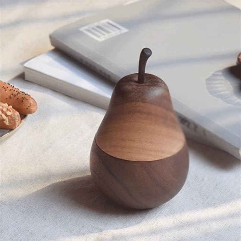 Boîte à cure-dents en forme de poire en bois chic pour table