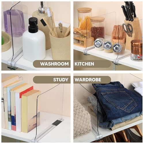 Utopia Home 8 Pack Acrylic Shelf Dividers For Closet Organizers And Storage thumb #4