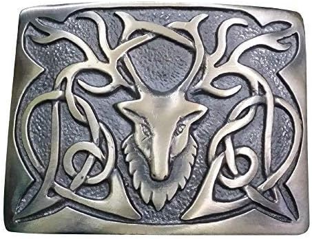 New Scottish Kilt Belt Buckle Stag Head Antique Finish/Highland Belt Buckle Stag