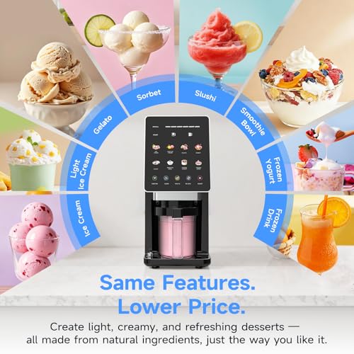 Ice Cream Maker & 10-in-1 Frozen Treat Maker, 20 oz 1 Pint, Mix-In + Re-Spin for Creamy Texture, Gelato, Sorbet, Slushie, Frozen Yogurt & Smoothie Bowls Machine for Homemade, Recipe Guide - Thumbnail 2