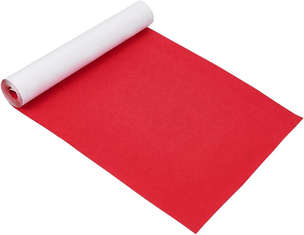 BENECREAT 40cmx2m Red Self Adhesive Sticky Backed Felt Multipurpose Adhesive Fabric Sheet for Box Liner, Cup Mat, Picture Framing, Chair Leg, 1mm Thickness