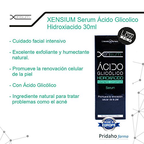 Xensium Serum Ácido Glicólico Hidroxiácido, color Negro, 30 ml, 30 mililitro, 1 - Imagen 3