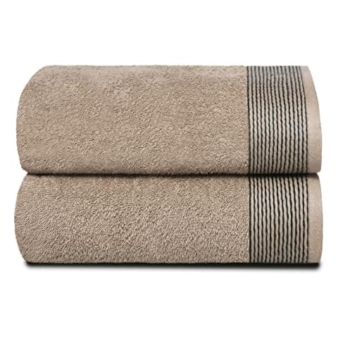 GLAMBURG Baumwolle 2er-Pack Oversized Badetuch-Set 70 x 140 cm, große Badetücher, Ultra saugfähig, kompakt, schnell trocknend und leicht Cover