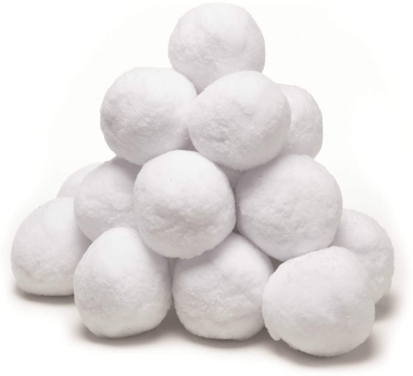 Invero 40 Pack of Soft Fake White Elf Christmas Snowballs - Ideal Display for Xmas Trees, Home Decoration, Children’s Indoor Snow Fights, Festive Countdown Fun and more