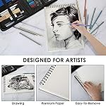 AGPtEK 75-Piece Fournitures d'art Crayons de dessin de couleur Ensemble -Crayons Sketch, Crayon de charbon, crayons de couleur de l'eau et crayons colorés en métal pour adultes et artiste
