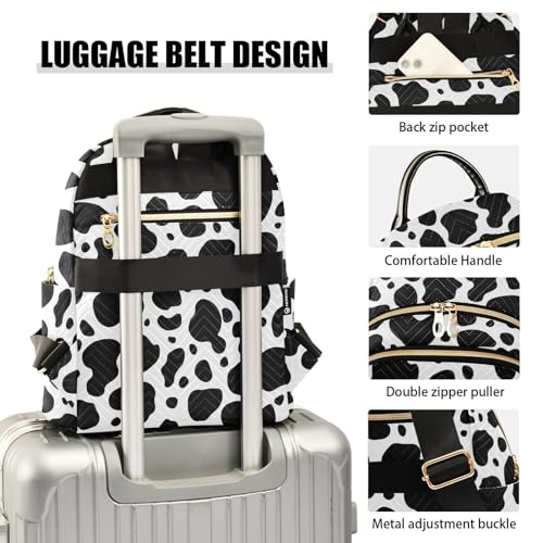 Image of Cow Print Mini Backpack Fashion Backpack Purse for Women,Handbag Shoulder Bag Casual Daypack, Ladies Gift for College Work (M)