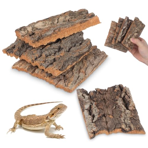 Image of BESPORTBLE 4 Pack Natural Cork Bark Hides for Reptile Terrariums Assorted