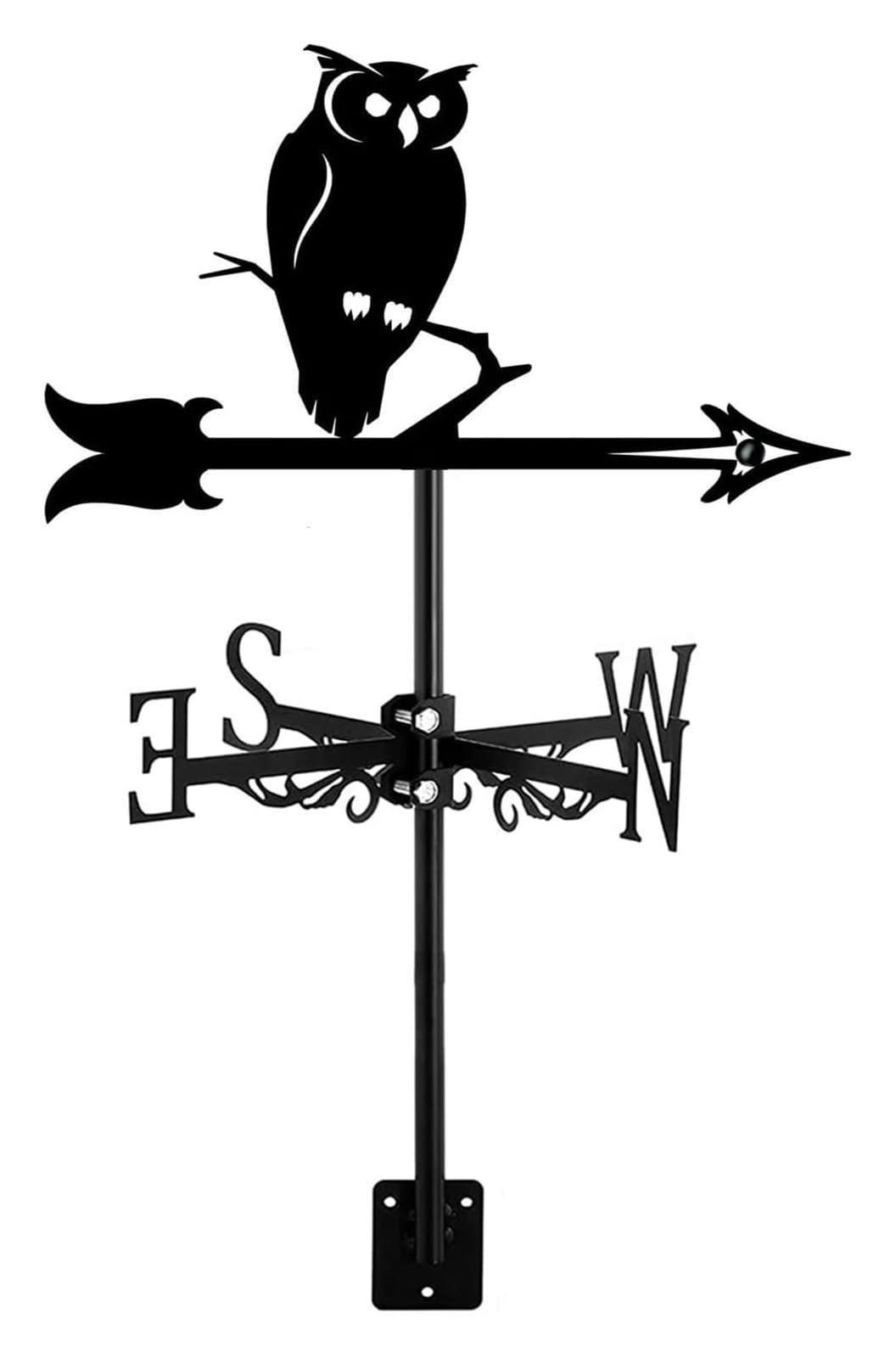 TAXXII Weather Vane Stainless Steel Creative Soaring Owl Birds Weathervane with Anti-Rust Coating Farm Scene Garden Stake Direction Indicator Ornament(Frightening Owl)