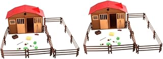 ibasenice 2 Conjuntos De Brinquedos Para Crianças Brinquedo Animal Brinquedo Infantil Kidcraft Playset Brinquedos De Vaca Modelo De Cena De Fazenda Crianças Fazenda Playset DIY Fazenda