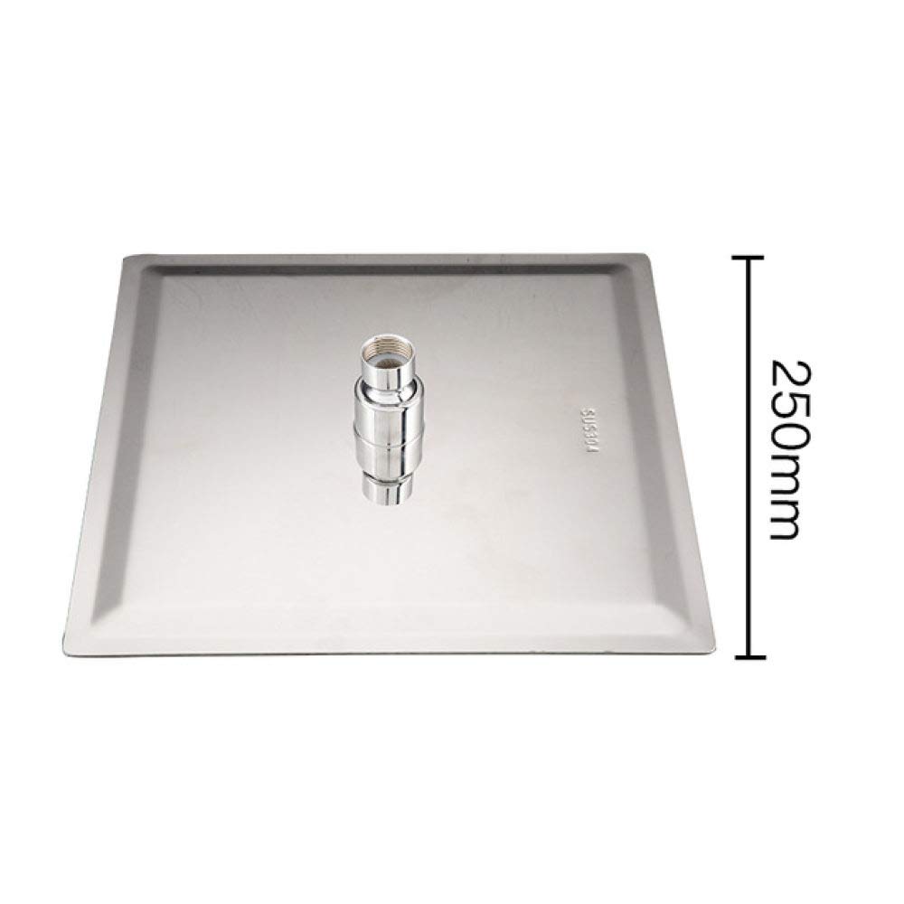 Ronda & amp; Cabezal de ducha cuadrado de acero inoxidable Ducha de lluvia Grifo de cabezal de ducha ultrafino de alta presión cromado, Y042,3, como se muestra