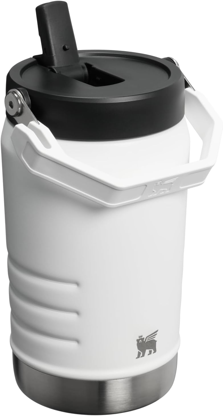 Stanley IceFlow 2.0 Flip Straw Jug with Handle 40 oz | Twist On Lid and Flip Up Straw | Leakproof for Travel and Sports | Insulated Stainless Steel | BPA-Free | Chalk