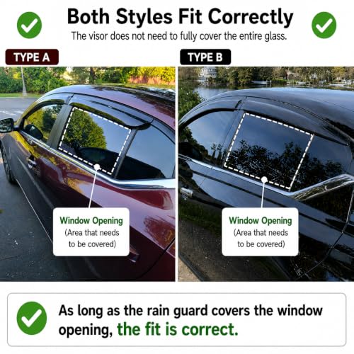 Image of Nilight Outside-Mount Window Rain Guards for Chevy Equinox 2010-2017, 4PCS