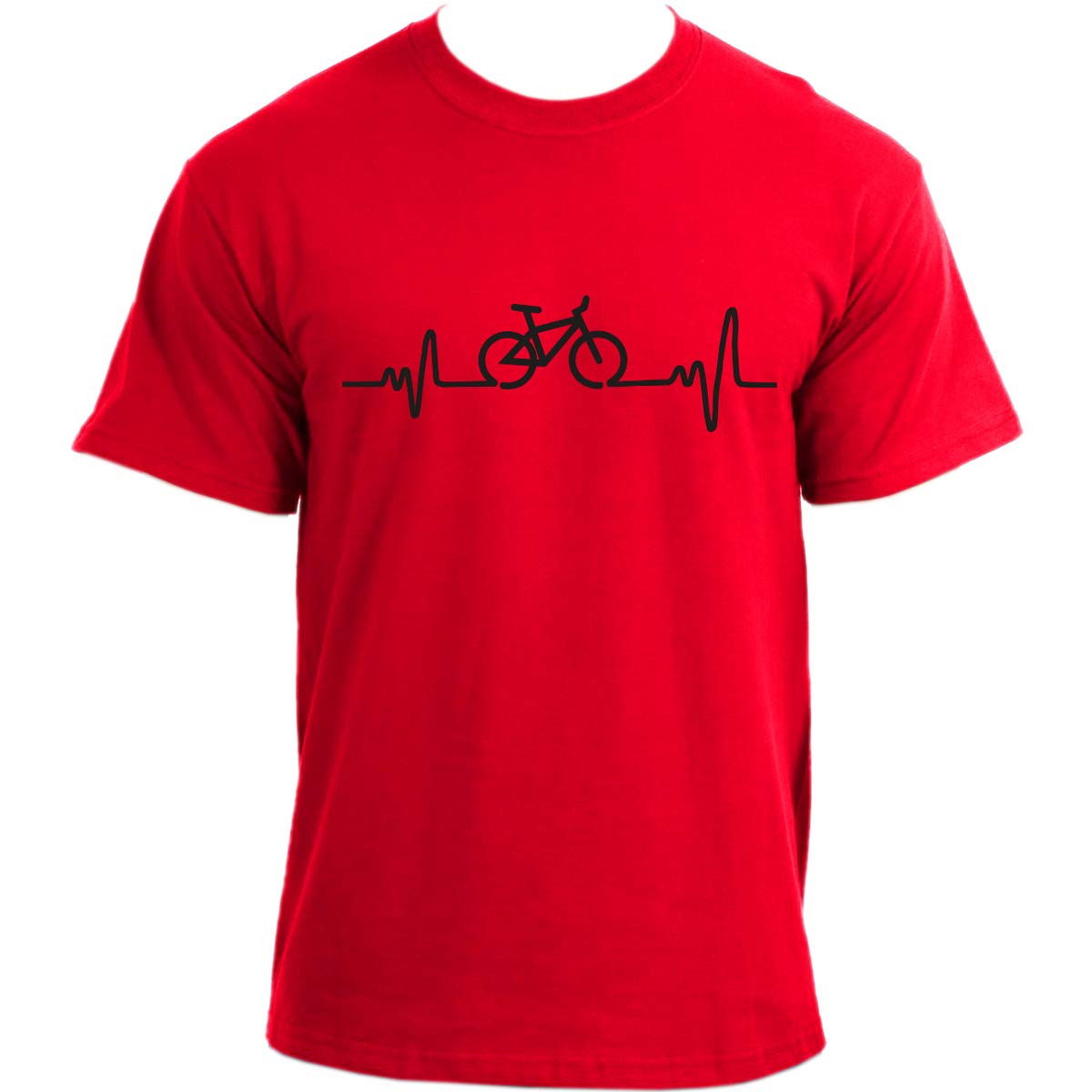 Heartbeat Cycling Mens t Shirt - Bicycle tee Bike Sports top Cotton Short Sleeve Funny T Shirt