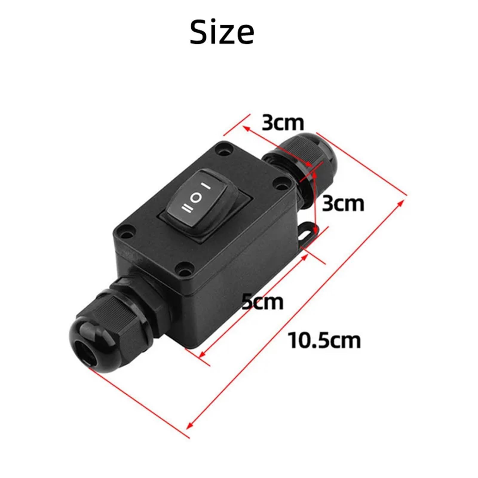 1 szt. IP65 wodoodporny 10 A wytrzymały duży kabel liniowy włącznik/wyłącznik maks. AC3 ~ 220 V wskaźnik LED (zielony przycisk LED)