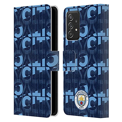 Étui portefeuille Manchester City Samsung A53 5G housse cuir bleu foncé
