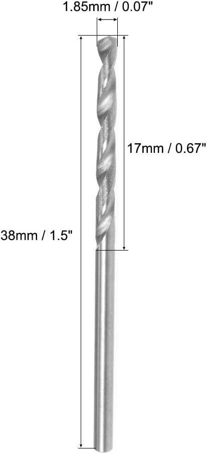 sourcing map 1.85mm Solid Carbide Drill Bits Straight Shank for Stainless Steel Alloy Hard Steel Hardened to 50 HRC - Image 3