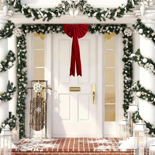 Grandes Lazos Navideños que No se Deforman en Puertas y Ventanas 4
