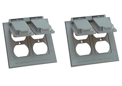 Sigma Electric 14345 2-Gang Duplex Cover, Grey, Pack of 2