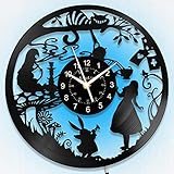 【Vintage Wanduhr】Die Wanduhr ist sorgfältig aus recycelten Vinyl-Schallplatten geschnitzt. Klassisch und Retro. Größe: ca. 30,5 cm Hinweis: Das Zifferblatt ist ein Aufkleber.