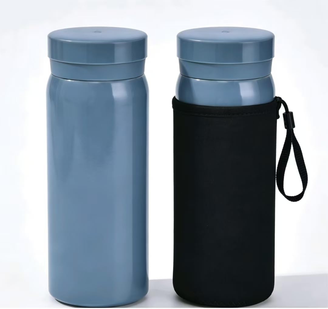 Mini Stainless Steel Insulated Water Bottle, 6.8 oz, Small Coffee Bottle,Small Travel Tumbler, Leak Proof, BPA Free, Keep Hot and Cold (Grey)