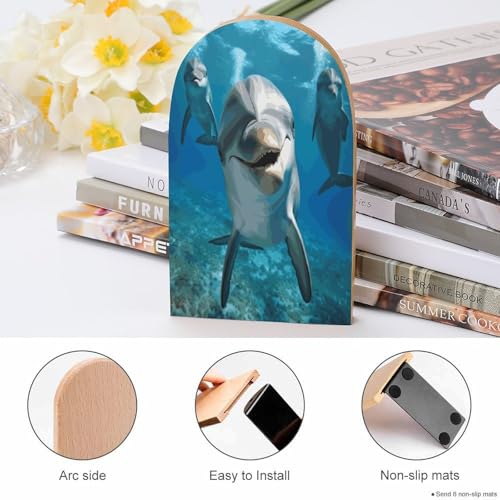 Sujetalibros decorativo de delfín en madera, el regalo ideal 5
