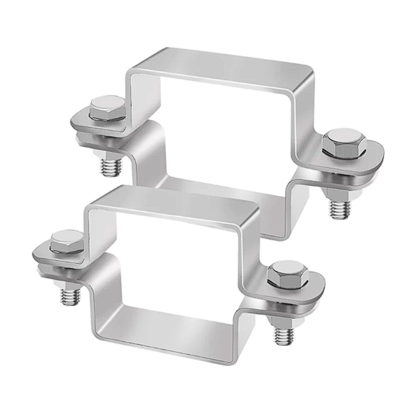 Fascette per tubi quadrati spesse in acciaio inox 304, 6 set di clip a sella e clip a U, fascette senza fili per 60x40-240mm Fibbia di fissaggio(60 * 120)