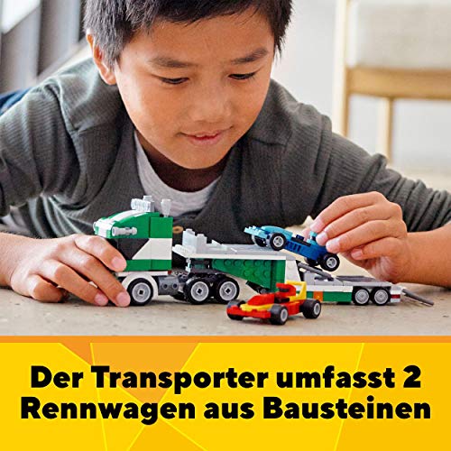 LEGO 31113 Creator 3-In-1 Rennwagentransporter Spielzeug LKW mit Anhänger, Kran und Boot, Rennwagen Autotransporter, Spielzeugauto für Kinder ab 7 Jahre – Bild 5