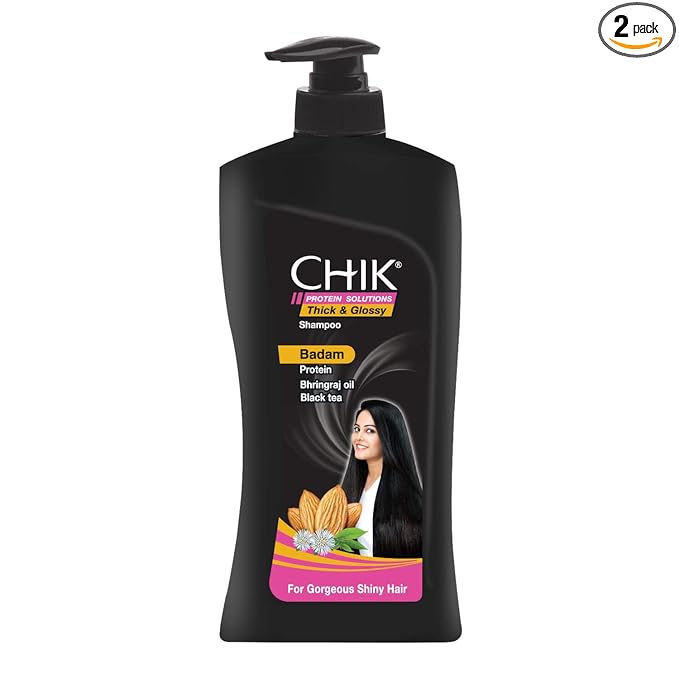 Chik Protein Solution Thick And Glossy Shampoo|For Gorgeous Shiny Hair |With The Goodness Of Badam Protein, Bhringraj Oil And Black Tea| 650ml at Rs. 262