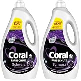 Coral Farbschutz Schwarz Waschmittel Flüssigwaschmittel für Farben länger wie neu Vorteilspack 40 WL (Packung mit 2)