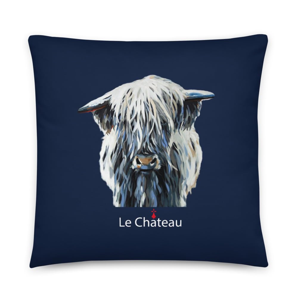 Coussin Highland Cow Art oreiller de décoration salon motif faune écossaise Le Chateau