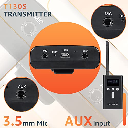 Retekess T130S (T130 2rd) Wireless Tour Guide System, Drahtloses Reiseführungssystem, D-Kopfhörer, 100m, mit Tragbarer 64 Steckplätzen Ladebox, mit 2 TT123-Kopfhörer für Tourismus, Fabrik, Konferenz