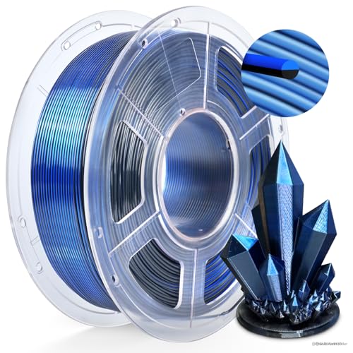 PLA Silk filament 1.75mm TECBEARS bicolore noir bleu bobine 1kg pour imprimante 3D et projets fdm