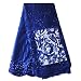 African Lace Fabric Nigerian French Lace Net Fabric Embroidered Fabric for Wedding Party ZS728(Royal Blue)
