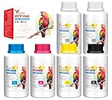 Yitentek Low-Sediment DTF Ink 1500ML DTF Transfer Ink for PET Film Pigment Ink Refill for P600 P800 DX5 XP600 4720 i3200 i1600 5113. High Fluidity, Whiteness & Coverage, (250ml x 6, 2Wh+CMYK)