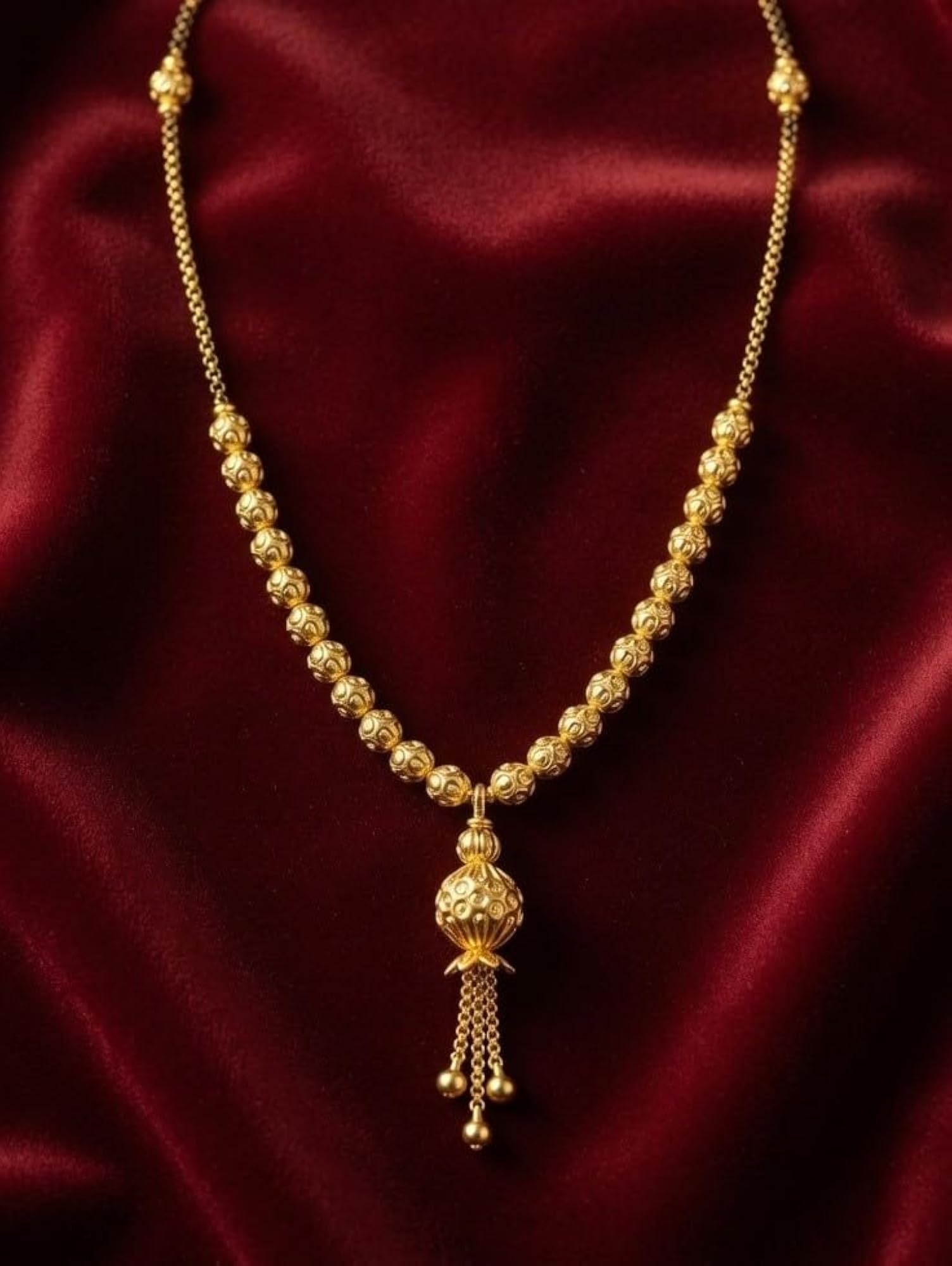 Gold-Plated Mangalsutra Necklace, Kashmiri Style