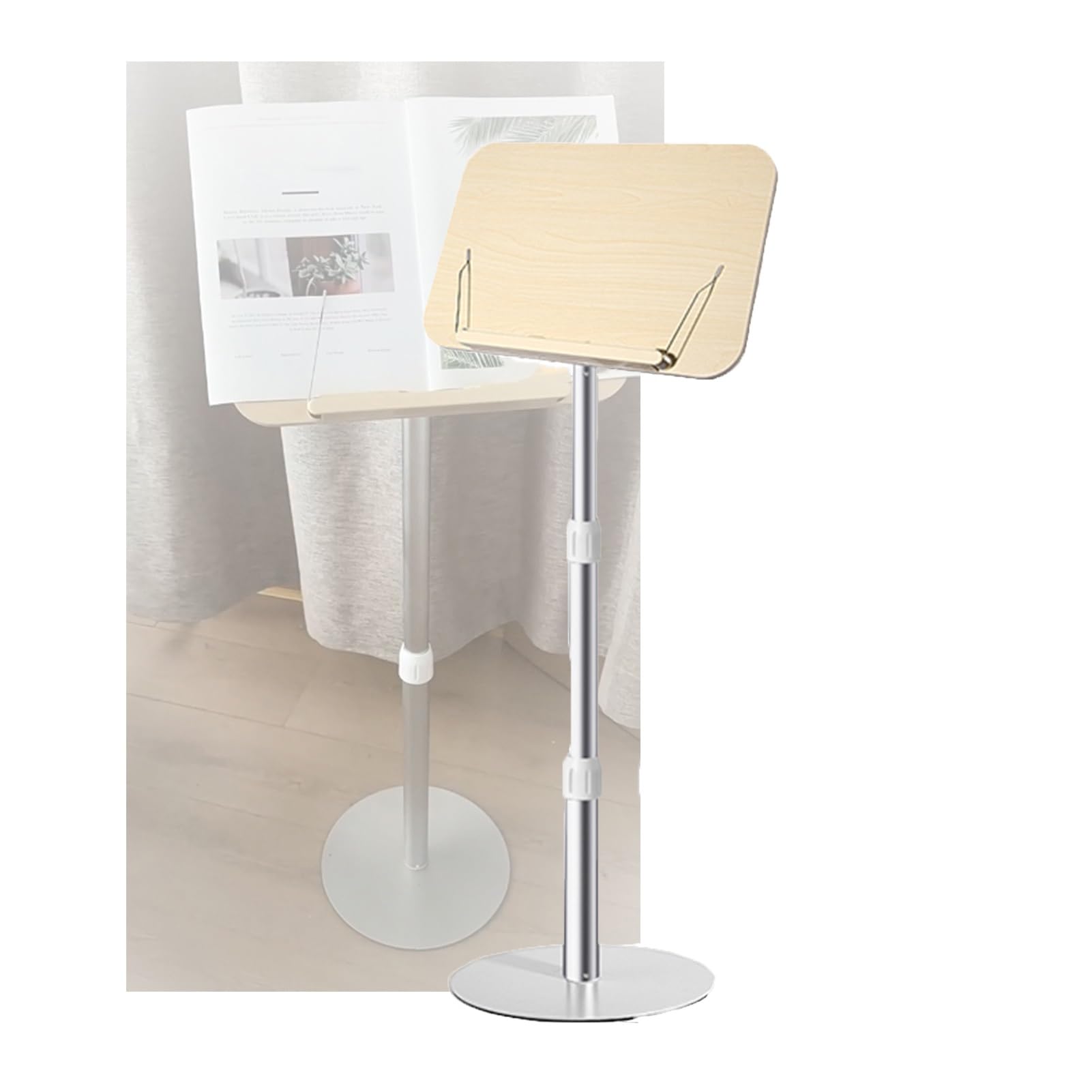 Soporte de libro de lectura de pie ajustable | Altura ajustable, for libros, portátiles, música, recetas, dibujo, lectura de papel(Color 2,70-142cm)