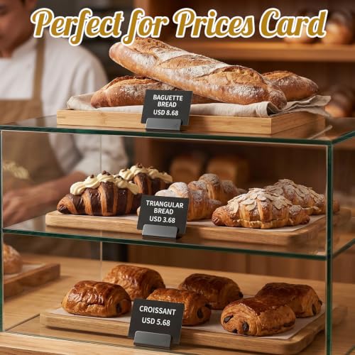Image of 30 Pcs Table Number Holders Black Glossy Finish | Metal Place Card Stands for Weddings Parties, Display Price Tags Food Signs, Restaurants Events, 1.6 inchx0.5 inchx0.6 inch
