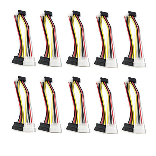 Antrader 7 Inch 4 Pin Molex to SATA Power Cable Adapter Pack of 20