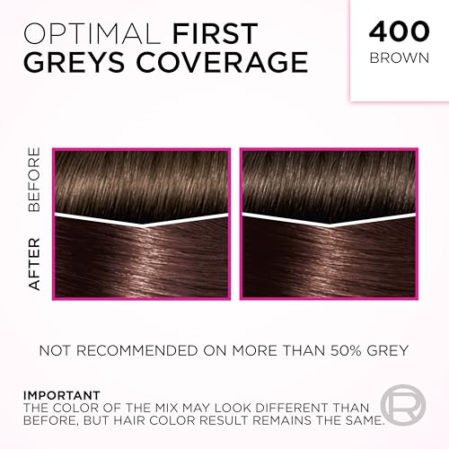 L'Oreal Paris Casting Creme Gloss semi-permanent hair dye, blends away grey hair leaving a radiant hair colour, brown hair dye 400 Dark Brown - 7