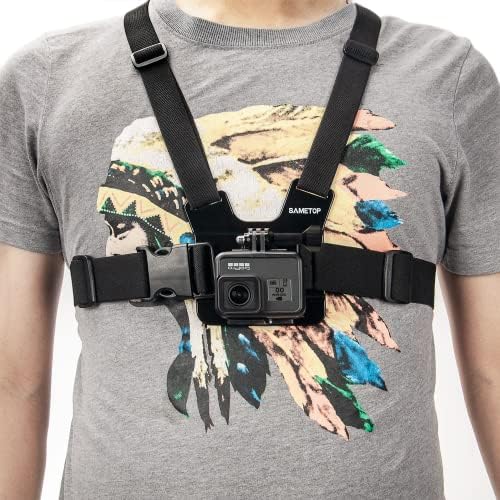 Sametop Chest Mount Head Strap Harness Chesty Kit Compatible with GoPro Hero 11, 10, 9, 8, 7, 6, 5, 4, Session, 3+, 3, 2, 1, Hero (2018), Fusion, Max, DJI Osmo Action Cameras