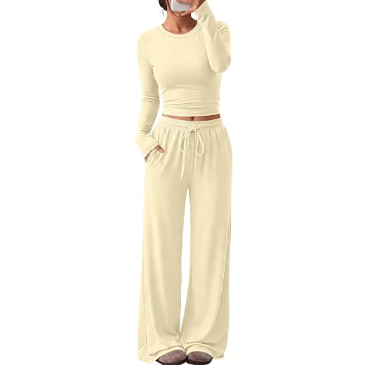 Trendy Queen Women's 2 Piece 2026 Fall Fashion Lounge Set with Pockets