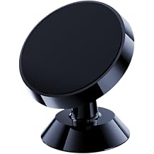 Magnetic Car Phone Mount - 360-Degree Rotatable Black Metallic Car Dashboard Magnetic Phone Support, Secure Navigation Holder for All Mobile Models Black