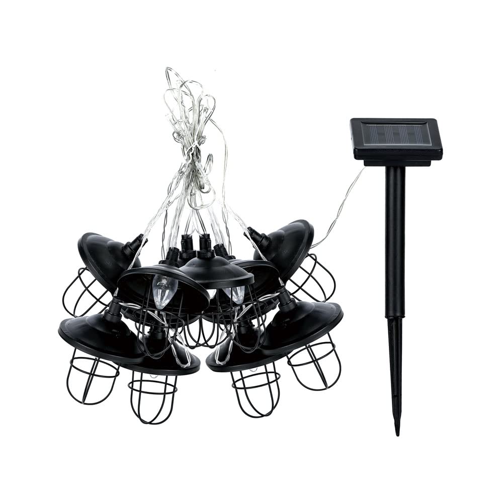 Xanlite - GRL5INDUS – Solar-Lichterkette – 5 m – IP44 – 10 Kugeln – aus Metall – Farbe: Schwarz