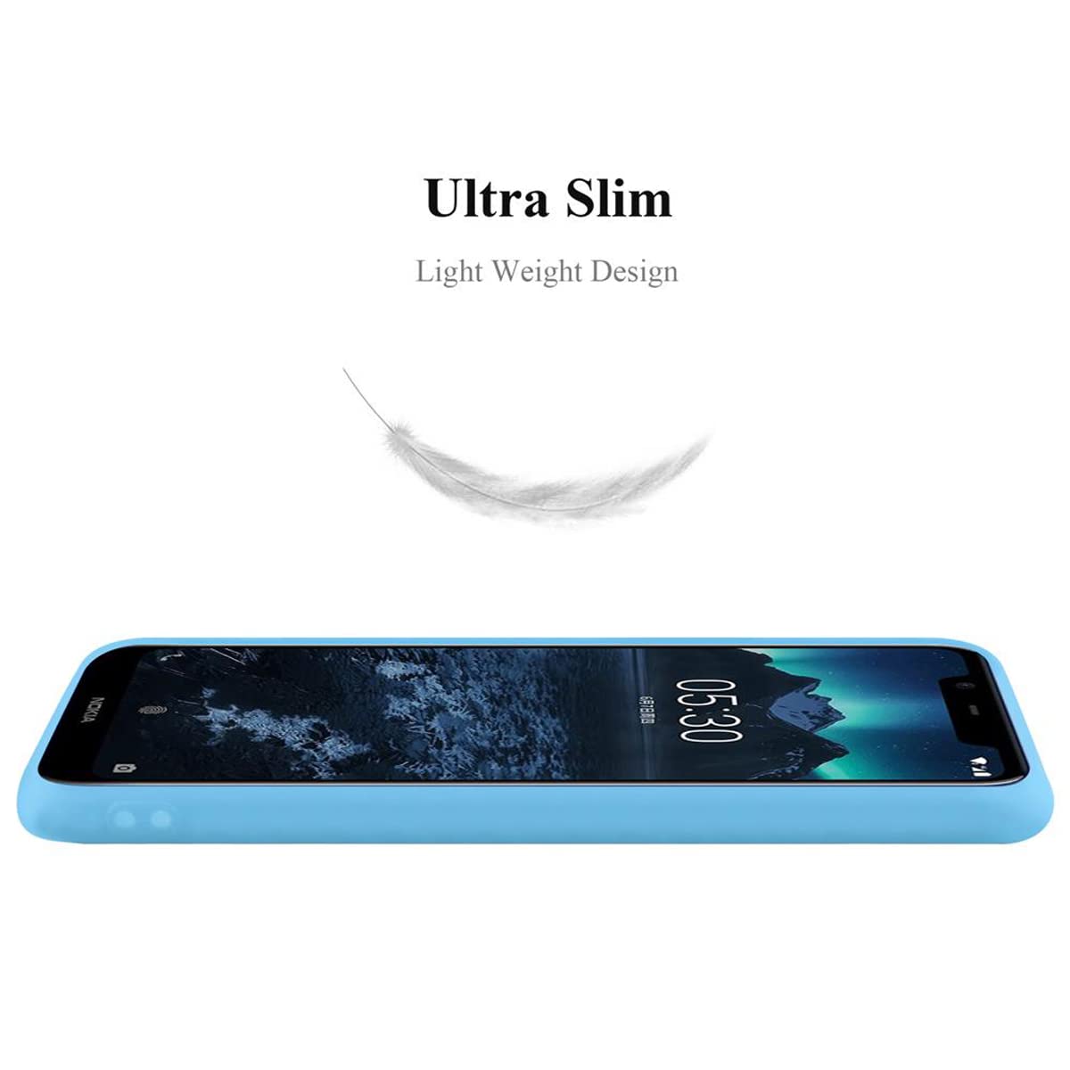 Cadorabo Custodia per Nokia 5.1 / Nokia 5 2018 in CANDY BLU - Morbida Cover Protettiva Sottile di Silicone TPU con Bordo Protezione - Ultra Slim Case Antiurto Gel Back Bumper Guscio