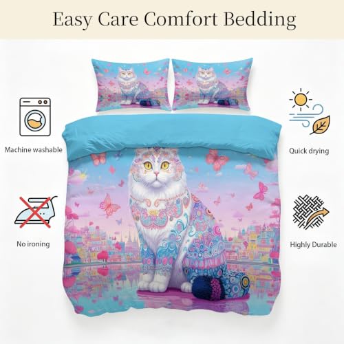 Housse de couette motif chat et animaux pour une décoration de lit originale - 5