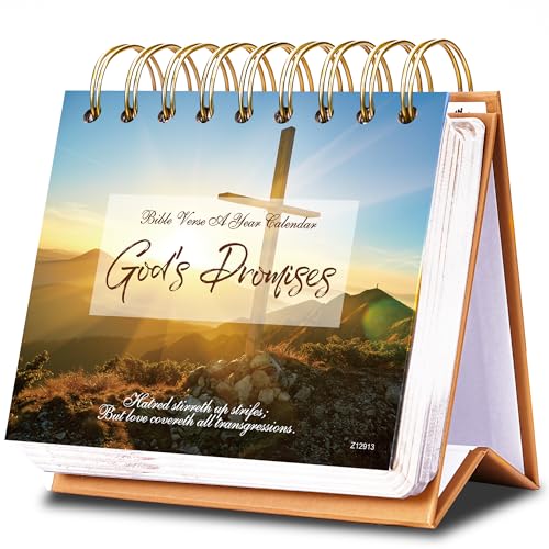 Desk Calendar - Bible Verse Desk Calendar Flip 4.9 x 4.5 Undated Daily Bible Calendar Perpetual Calendar Christian Perpetual Calendar 366 Days of Inspirational Quotes