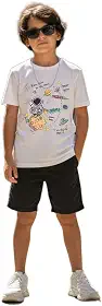 Camiseta Infantil Menino Algodão Macio Estampa Espacial