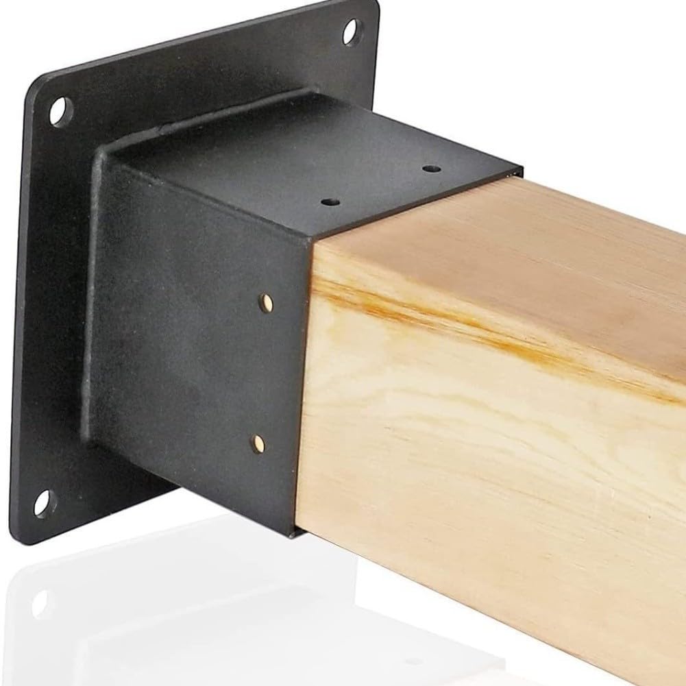 para soporte para Poste para madera 5.9" Galvanizado Negro (2pc)