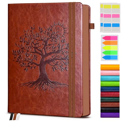 Image of Vintage Leather Journal with 300 Numbered Pages,A4 Lined Journal for Men Women,Daily Journals for Writing,College Ruled Notebook for Work,School,Note taking,Travel Diary,Large (8.5 inch X 11.3 inch)